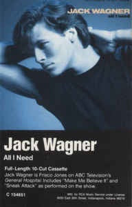 Jack Wagner- All I Need- Used Casette- 1984 Qwest Records USA- Rock/Pop