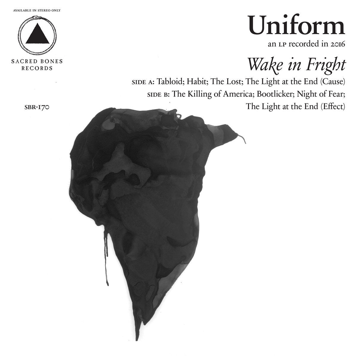 Uniform - Wake in Fright - New LP Record 2017 Sacred Bones USA Vinyl & Download - Metal / Industrial / Noise - Shuga Records