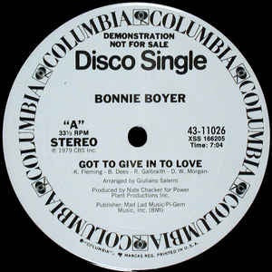 Bonnie Boyer - Got To Give In To Love - VG+ 12" Single Promo 1979 Columbia USA - Funk / Soul / Disco