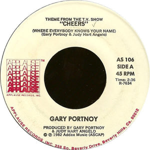 Gary Portnoy ‎– Theme From The T.V. Show "Cheers" (Where Everybody Knows Your Name) / Jenny - VG+ 45rpm 1982 USA - Theme / Soundtrack