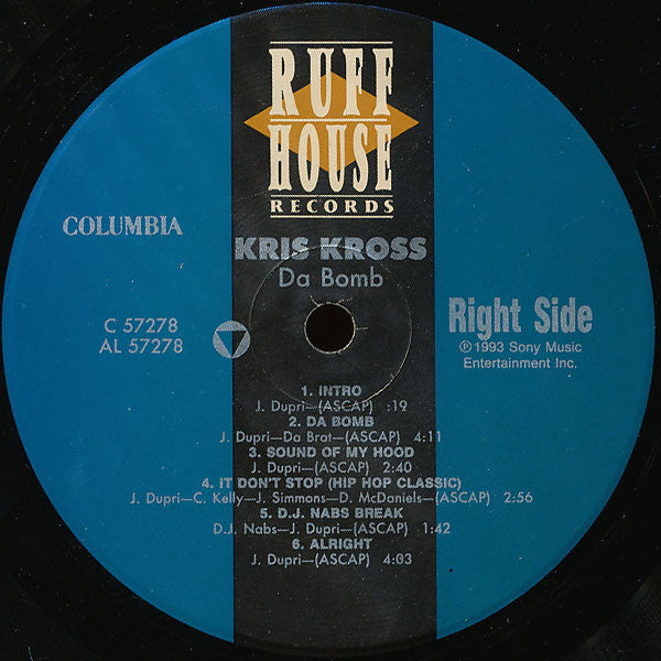 Kris Kross ‎– Da Bomb - VG+ (No Original Cover) 1993 USA Original Press - Hip Hop