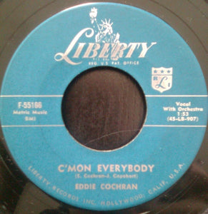 Eddie Cochran ‎– Don't Ever Let Me Go / C'mon Everybody VG- (Low) 7" Single 45 rpm 1958 Liberty USA - Rockabilly