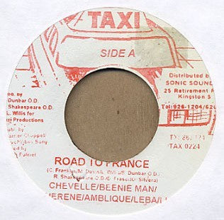 Chevelle / Beenie Man / Sherene / Ambelique / Leba / Lust ‎– Road To France - VG+ 45rpm Jamaica Taxi Records - Reggae / Dancehall