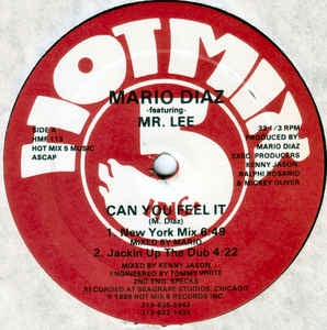 Mario Diaz Featuring Mr. Lee - Can You Feel It - VG+ 12" Single Record 1988 Hot Mix 5 USA Vinyl - Chicago House / Acid House - Shuga Records