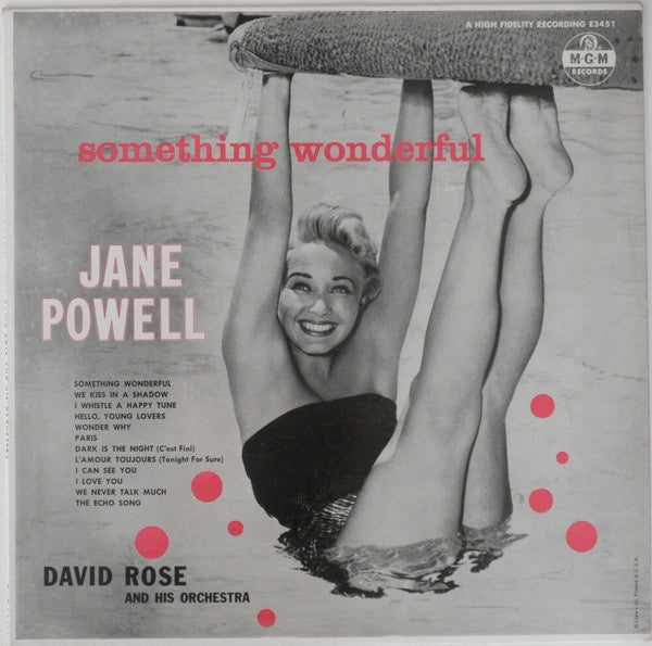 Jane Powell With David Rose & His Orchestra - Something Wonderful - VG+ LP Record 1956 MGM USA Mono Vinyl - Jazz / Pop / Vocal - Shuga Records