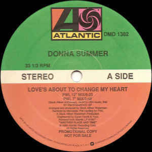 Donna Summer - Love's About To Change My Heart VG+ - 12" Single 1989 Atlantic USA - House