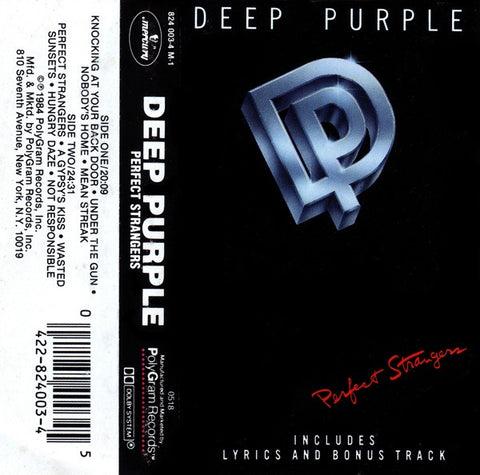 Deep Purple ‎– Perfect Strangers - Used Cassette  Tape 1984 Mercury - Rock