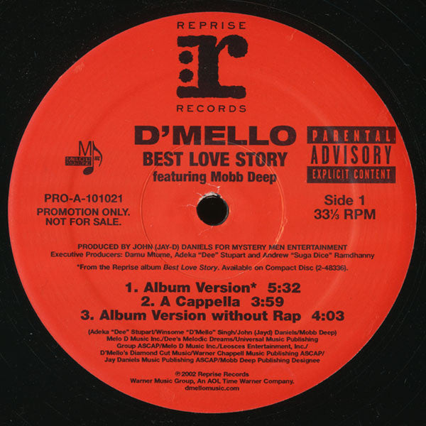D'Mello - Best Love Story Mint- - 12" Single 2002 Reprise USA - R&B
