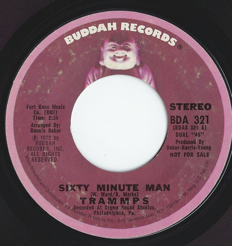 Trammps ‎– Sixty Minute Man VG+ 7" Single 45 rpm 1972 Buddah Promo USA - Disco