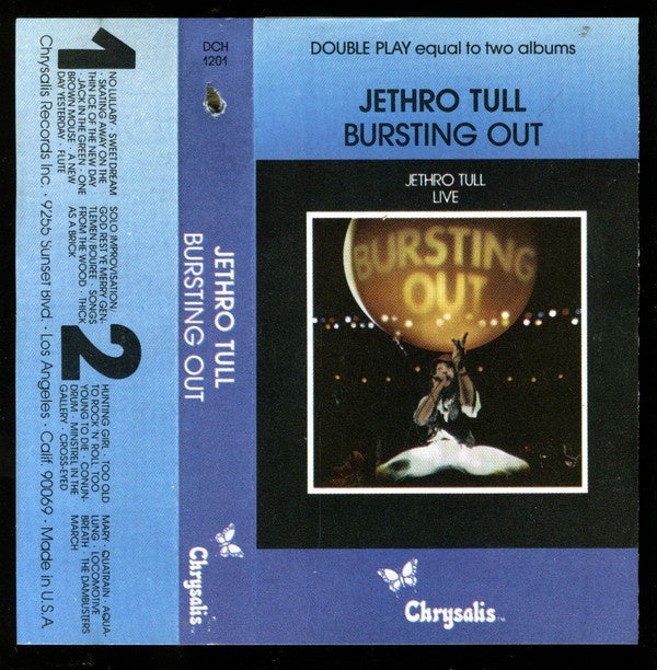 Jethro Tull ‎– Live - Bursting Out - Used Cassette Tape 1978 Album USA - Classic Rock - Shuga Records