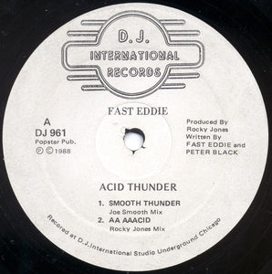 Fast Eddie - Acid Thunder - VG- 12" Single 1988 USA - Chicago Acid House