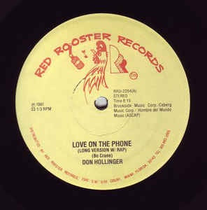 Don Hollinger ‎– Love On The Phone - VG 12" Single 1981 Red Rooster USA - Funk / Soul