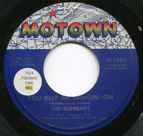 The Supremes - You Keep Me Hangin' On / Remove This Doubt - VG+ 7" Single 45RPM 1966 Motown USA - Funk / Soul