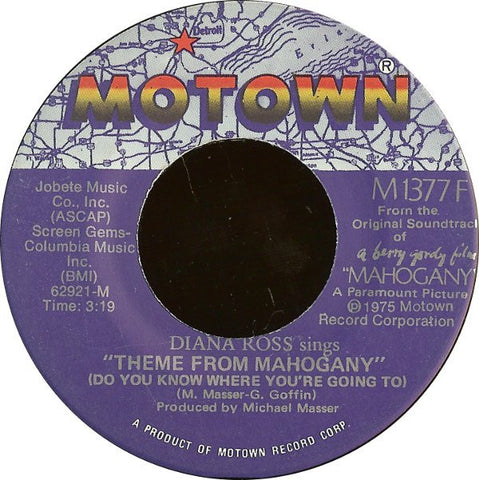 Diana Ross ‎– Theme From Mahogany (Do You Know Where You're Going To) / No One's Gonna Be A Fool Forever - VG+ 45 rpm 1975 Motown USA - Soul
