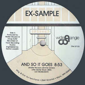 Ex-Sample ‎– And So It Goes - VG+ 12" Single 1987 - House