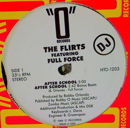 The Flirts Feat. Full Force ‎– After School - M- 12" Single 2006 "O" Records USA - Synth-pop / Electronic