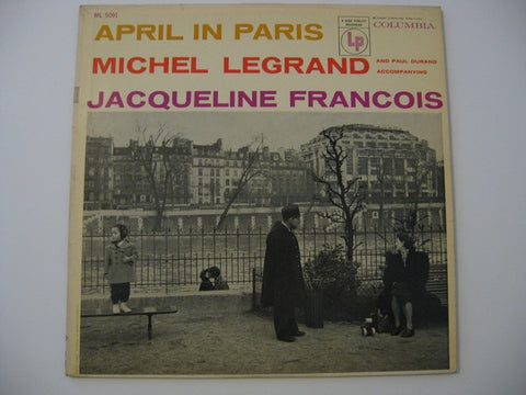 Jacqueline François Accompanied by Michel Legrand*, Paul Durand ‎– April In Paris - VG LP Record 1956 CBS USA Mono Vinyl - Jazz / Pop / Female Vocal