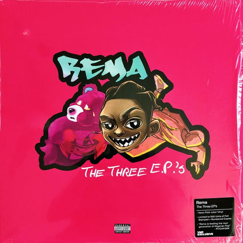 Rema ‎– The Three E.P.'s - New LP Record 2021 Mavin/Vinyl Me, Please Neon Pink Vinyl & Numbered - Hip Hop / Afrobeat