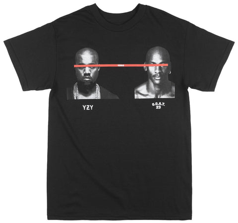 Men's Black Kanye West vs Michael Jordan 'Yeezy vs G.O.A.T. Legends' T-Shirt