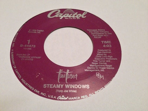 Tina Turner- Steamy Windows / The Best (Edit)- M- 7" Siingle 45RPM- 1989 Capitol Records USA- Funk/Soul/Blues