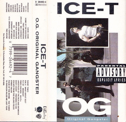 Ice-T ‎– O.G. Original Gangster - Used Cassette 1991 Sire - Hip Hop