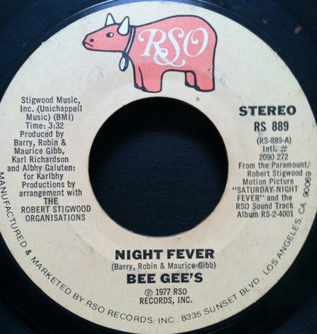 Bee Gees ‎– Night Fever / Down The Road - Mint- 45rpm 1978 USA - Electronic / Disco