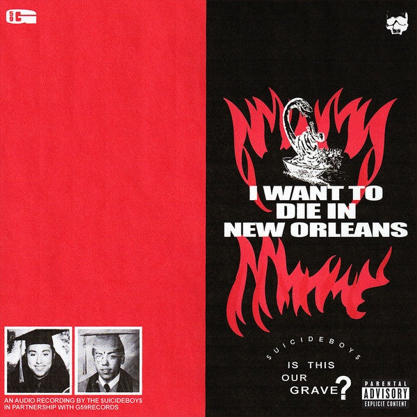$uicideboy$ ‎– I Want To Die In New Orleans - VG+ LP Record 2019 USA G*59 Silver Vinyl - Hardcore Hip Hop / Cloud Rap / Trap - Shuga Records