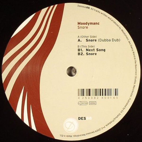 Moodymanc ‎– Snore - New 12" Single Record 2009 Dessous German Import Vinyl - Tech House / Minimal - Shuga Records