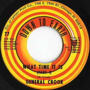 General Crook ‎– What Time It Is - VG- 45rpm 1971 USA - Funk