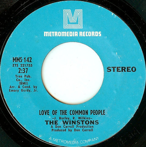 The Winstons - Love Of The Common People / Wheel Of Fortune VG - 7" Single 45RPM 1969 Metromedia USA - Funk/Soul