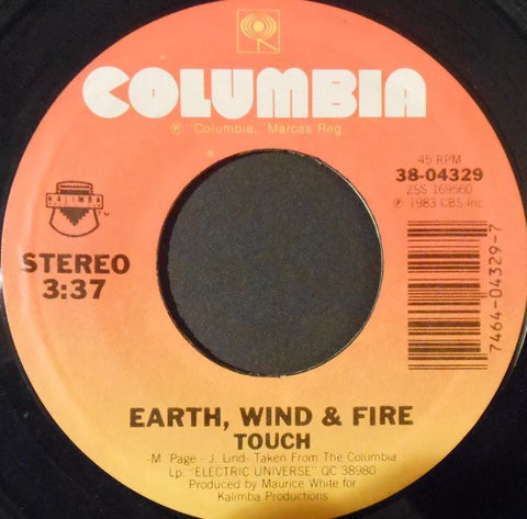 Earth, Wind & Fire ‎– Touch / Sweet Sassy Lady VG+ 7" Single 45 rpm 1983 Columbia USA - Soul / Funk / Disco