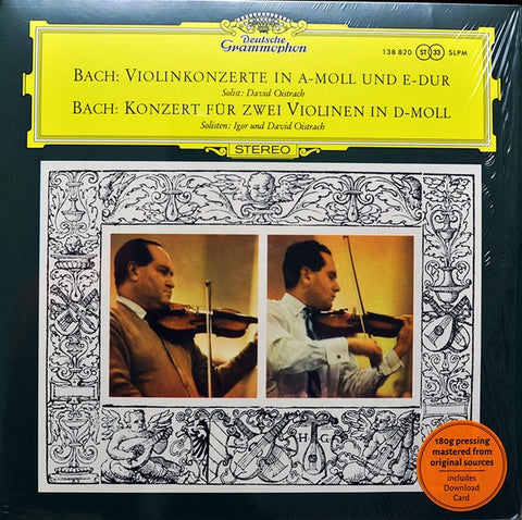 David Oistrach, Igor Oistrach ‎– Bach: Violinkonzerte In A-moll Und E-Dur / Konzert Für Zwei Violinen In D-Moll - New LP Record 2015 Deutsche Grammophon EU Vinyl - Classical / Baroque