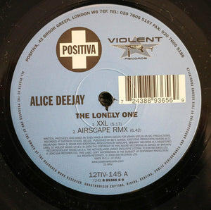 Alice Deejay - The Lonely One VG+ - 12" Single 2000 Positiva UK - Trance