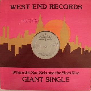 Sean Taylor ‎– Come Back To Me / I Can't Live Without You - VG+ 1983 West End 12" Single Promo USA - Disco