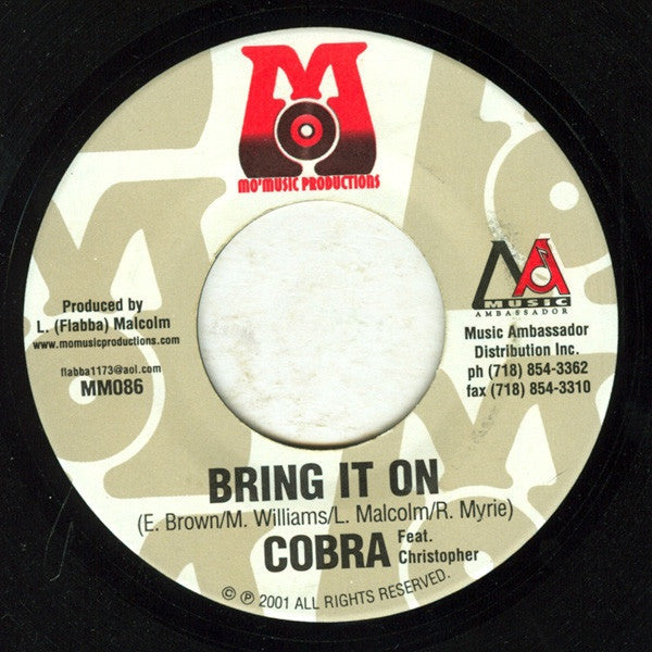 Cobra / Christopher ‎– Bring It On / It's On - Mint- 45rpm 2001 Jamaica - Reggae / Dancehall - Shuga Records