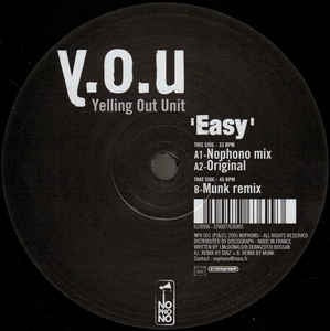 Y.O.U ‎– Easy - Mint 12" Single Record 2005 France Nophono Vinyl -  House, Alt Rock, Electro