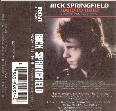 Rick Springfield ‎– Hard To Hold Soundtrack Recording - Used Cassette 1984 RCA Records USA - Rock / Soundtrack