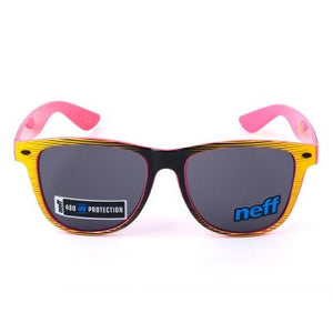 New NEFF Sunglasses 400 UV Protection - Black / Yellow / Pink NF0302 - Shuga Records