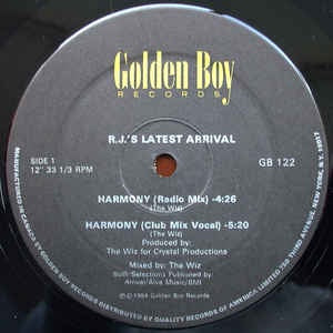 R.J.'s Latest Arrival ‎– Harmony - VG+ - 12" Single Record - 1984 Golden Boy Vinyl - Hip Hop / Electro / Disco