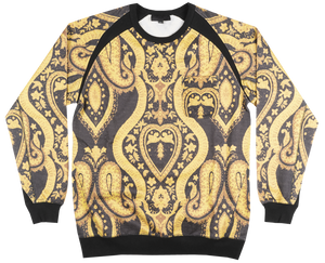Black Scale - Men's Black/Gold Crewneck Pullover Sweatshirt