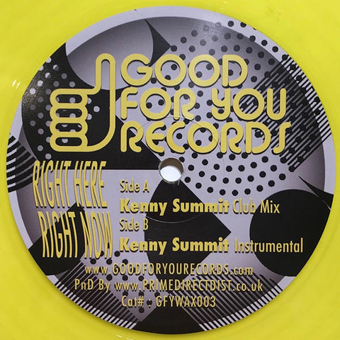 Giorgio Moroder Featuring Kylie Minogue ‎– Right Here, Right Now - New 12" Single 2020 Good For You UK Yellow Vinyl - Deep House / Disco