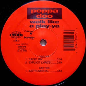Poppa Doo ‎- Walk Like A Play-ya - VG+ 12" Single 1994 USA Vinyl - Rap / Hip Hop
