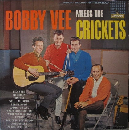 Bobby Vee and The Crickets – Bobby Vee Meets The Crickets - VG Lp Record 1963 Liberty USA Stereo Vinyl - Rock & Roll