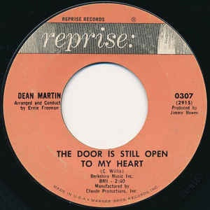 Dean Martin ‎– The Door Is Still Open To My Heart / Every Minute Every Hour - Mint- 7" 45 Single Record 1964 USA Vinyl - Jazz