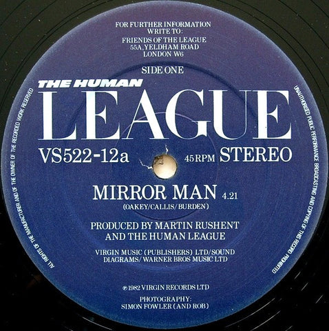 The Human League - Mirror Man - VG+ 12" Single 1982 Virgin UK Electronic / Synth-Pop
