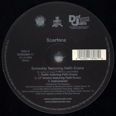 Scarface - Someday / In Cold Blood Mint- - 12" Single 2003 Def Jam South USA - Hip Hop