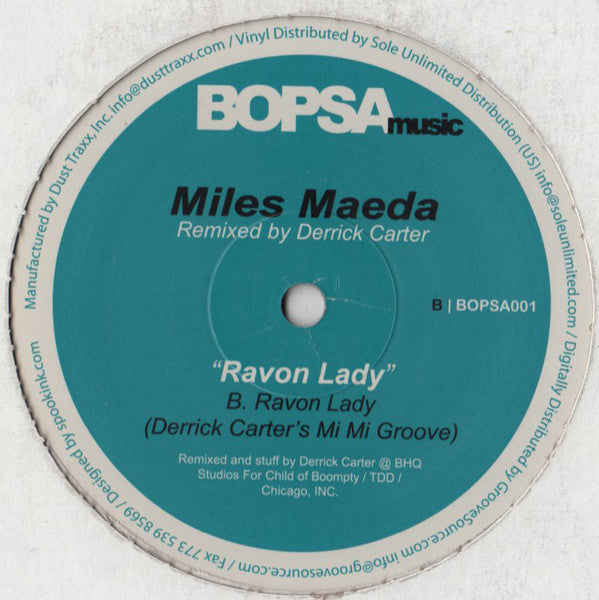 Miles Maeda – Ravon Lady - New 12" Single 2007 Bopsa Music USA Vinyl - Chicago House / Tech House - Shuga Records