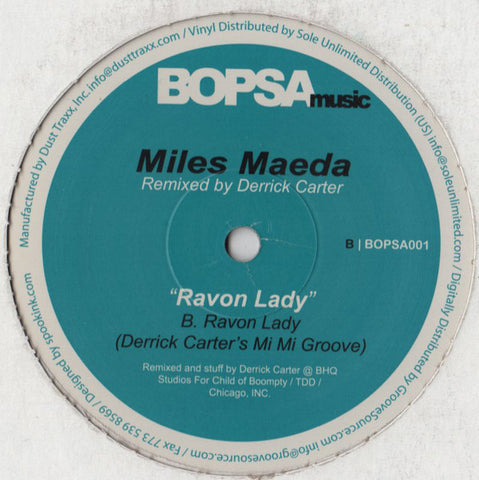 Miles Maeda – Ravon Lady - New 12" Single 2007 Bopsa Music USA Vinyl - Chicago House / Tech House