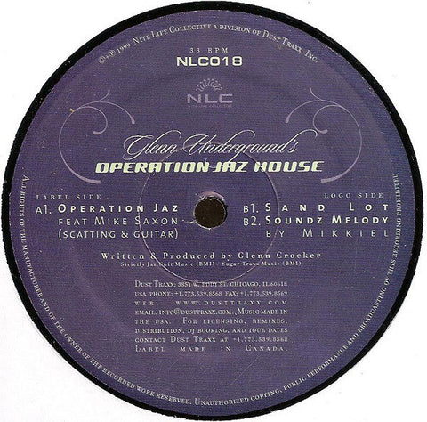 Glenn Underground / Mikkiel ‎– Operation Jaz House - New 12" Single 1999 Nite Life Vinyl - Chicago Deep House