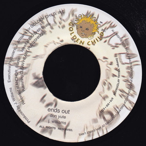 Don Yute ‎– Ends Out - VG+ 45rpm 2997 Jamaica Golden Child Records - Reggae / Dancehall - Shuga Records